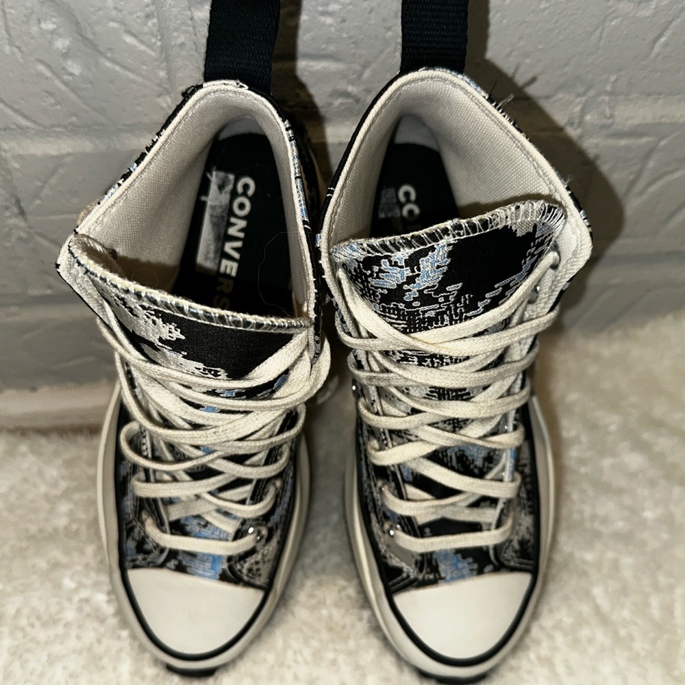 Converse Jacquard Run Star Hike Hi Sneakers Size 37.5 - Picture 5 of 9